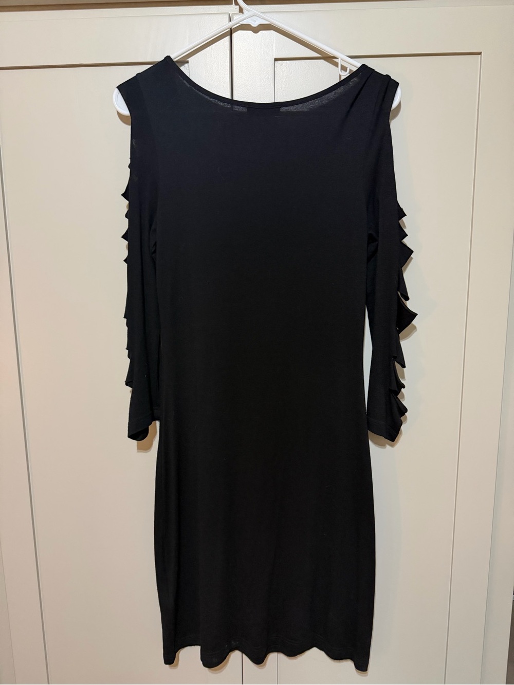VENUS Black Long-Sleeve Studded Cold-Shoulder Dress - Picture 2 of 2